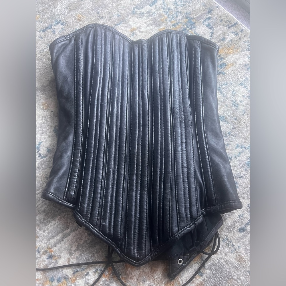 Steel boned lambskin corset 20”